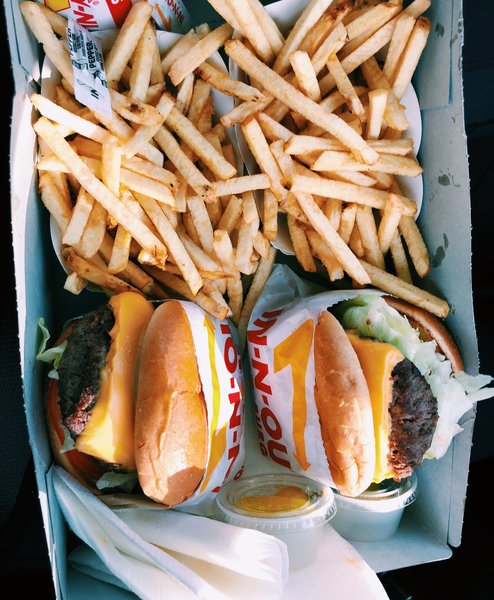 greasy foods burger fries