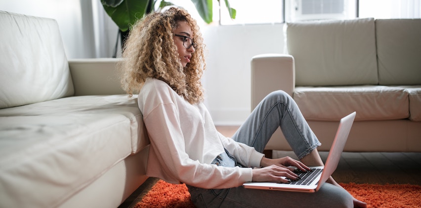 Woman working from home