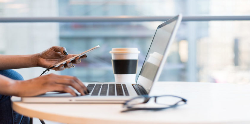 women of color with laptop